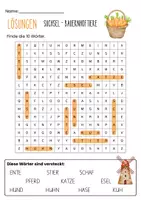 Vorschau - Arbeitsblätter - Suchsel - Bauernhoftiere (inkl. Lösungen) - Seite 1