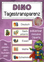 Vorschau - Bildkarten - Dinoklasse Tagestransparenz Klassentier Dino - Deckblatt
