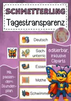 Vorschau - Bildkarten - Tagestransparenz Klassentier Schmetterling - Deckblatt