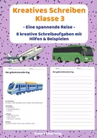 Vorschau - Stundenentwürfe - Kreatives Schreiben Klasse 3 – Eine spannende Reise | Schreibaufgaben mit Hilfen & Beispielen - Deckblatt