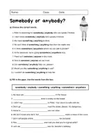 Vorschau - Arbeitsblätter - Somebody or Anybody (Indefinite Pronouns): Grammar (English) - Seite 1