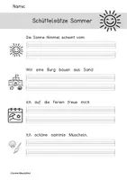 Vorschau - Arbeitsblätter - Schüttelsätze Sommer - Deckblatt