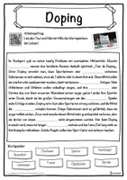 Vorschau - Unterrichtsreihen - Doping Lückentext mit Wortspeicher Hörverstehen und Suchsel - Seite 1