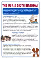 Vorschau - Arbeitsblätter - Reading Comprehension - The USA’s 250th Birthday - Seite 2