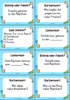 Vorschau - Arbeitsblätter - Amphibien und Reptilien – Materialpaket | Wissenskartei, Lückentext & Quizkarten - Seite 3