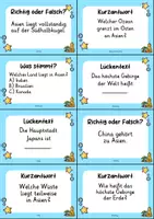 Vorschau - Quiz - Asien – 24 Quizkarten | Quiz | Geografie, Kontinente & Weltwissen - Seite 2