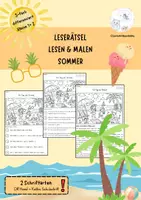 Vorschau - Arbeitsblätter - Sommer Leserätsel, Lesen&Malen Sommer - Deckblatt