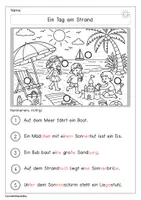 Vorschau - Arbeitsblätter - Sommer Leserätsel, Lesen&Malen Sommer - Seite 3