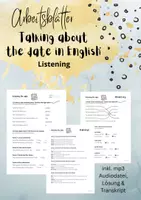 Vorschau - Arbeitsblätter - Listening - The date in English - Datum Englisch Hörverstehen - Deckblatt