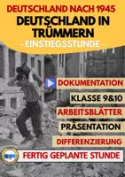 Vorschau - Arbeitsblätter - DDR BRD Materialpaket Nachkriegszeit Deutschland nach 1945 Kalter Krieg Teilung Wiedervereinigung - Seite 1