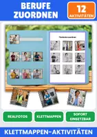 Vorschau - Stationenlernen - Berufe im Alltag mit Realfotos zuordnen - Deckblatt