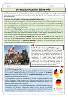 Vorschau - Arbeitsblätter - Wiedervereinigung Deutschland 1990 Arbeitsblatt | 3 Oktober Deutsche Einheit AB12 - Seite 1