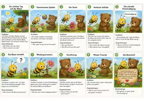 Vorschau - Bildkarten - Kamishibai Bär und Biene - Seite 1