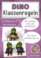 Vorschau - Bildkarten - Dinoklasse Klassenregeln Klassentier Dino - Deckblatt