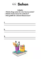 Vorschau - Stundenentwürfe - Kreativ durch den Sommer – Sinnesübungen für die Sommerschule | DaZ-Arbeitsheft für Grundschulkinder - Seite 1