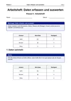 Vorschau - Arbeitsblätter - Arbeitsheft Daten erfassen und auswerten - Deckblatt