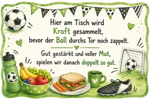 Vorschau - Bildkarten - Tischsprüche für kleine Kicker | Fußballfest Kita & Kindergarten | Buffet- und Snacktisch Schilder - Seite 1