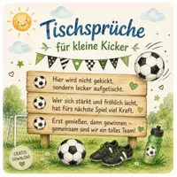 Vorschau - Bildkarten - Tischsprüche für kleine Kicker | Fußballfest Kita & Kindergarten | Buffet- und Snacktisch Schilder - Deckblatt