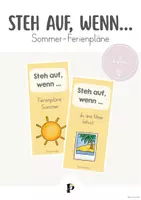 Vorschau - Aufgabenkarten - Steh auf, wenn... - Sommer-Ferienpläne (Bewegungsspiel) - Deckblatt