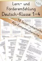 Vorschau - Fördermaterial/Inklusion - Lern- und Förderempfehlungen Deutsch Kl. 1-4, editierbar! - Deckblatt
