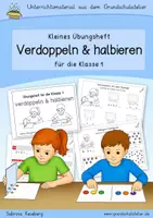 Vorschau - Arbeitsblätter - Verdoppeln & halbieren (Übungsheft, Mathe, Klasse 1) - Deckblatt