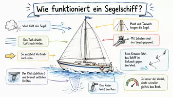 Vorschau - Arbeitsblätter - Arbeitsblätter zum Thema "Wie funktioniert ein Segelschiff?" + Lösung & MP3 + Mindmap + Infografik - Seite 1