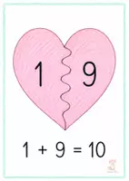 Vorschau - Fördermaterial/Inklusion - Verliebte Zahlen Tafelmaterial Klasse 1 Zahlzerlegung 10 - Seite 2