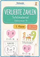 Vorschau - Fördermaterial/Inklusion - Verliebte Zahlen Tafelmaterial Klasse 1 Zahlzerlegung 10 - Deckblatt