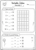 Vorschau - Arbeitsblätter - Verliebte Zahlen Heft Mathe Arbeitshefte Zahlenraum bis 10 - Seite 2