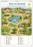 Vorschau - Arbeitsblätter - 🌞 Lesespur Sommerferien - Klasse 3-4 mit 2 Niveaus, Karte & Lösungen | Spannende Geschichte mit Differenzierung, Laufzettel und Handreichung - Seite 2