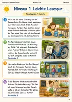 Vorschau - Arbeitsblätter - 🌞 Lesespur Sommerferien - Klasse 3-4 mit 2 Niveaus, Karte & Lösungen | Spannende Geschichte mit Differenzierung, Laufzettel und Handreichung - Seite 3