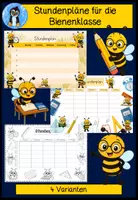 Vorschau - Arbeitsblätter - Stundenplan Bienenklasse – Klassentier Biene | Stundenplan Grundschule | Schulanfang & Einschulung 🐝 - Deckblatt