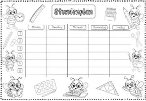 Vorschau - Arbeitsblätter - Stundenplan Bienenklasse – Klassentier Biene | Stundenplan Grundschule | Schulanfang & Einschulung 🐝 - Seite 1