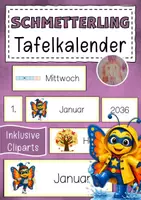 Vorschau - Bildkarten - Kalender Schmetterlingsklasse Klassentier Schmetterling - Deckblatt