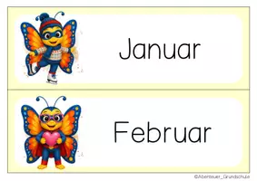 Vorschau - Bildkarten - Kalender Schmetterlingsklasse Klassentier Schmetterling - Seite 1