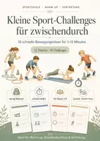 Vorschau - Arbeitsblätter - Kleine Sport-Challenges für zwischendurch – 18 schnelle Bewegungsideen für Warm-up, Vertretung & Stundenabschluss Im Sportunterricht - Deckblatt