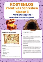 Vorschau - Arbeitsblätter - Kostenlos: Kreatives Schreiben Klasse 3 | Auf Schatzsuche - Deckblatt