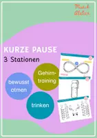 Vorschau - Arbeitsblätter - Kurze Pause an 3 Stationen - Deckblatt