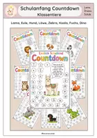 Vorschau - Arbeitsblätter - Schulanfang - Countdown Klassentiere - Deckblatt