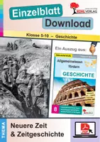 Vorschau - Unterrichtsreihen - Allgemeinwissen fördern GESCHICHTE - Neuere Zeit, Zeitgeschichte | Sekundarstufe Klasse 8-10 | Weltkriege, Nationalsozialismus, Weimarer Republik, Deutsche Teilung | Fördermaterial, Arbeitsblätter, Kopiervorlagen, Freiarbeit mit Lösungen - Deckblatt