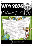 Vorschau - Arbeitsblätter - WM 2026 Matherätsel für Klasse 6–8 – differenzierte Knobelaufgaben zur Fußball-WM - Deckblatt