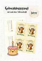 Vorschau - Arbeitsblätter - Otterklasse Geburtstagskarte Happy Birthday gelb - Deckblatt