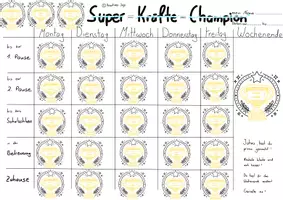 Vorschau - Mal- und Bastelvorlagen - Belohnungssystem Super-Kräfte-Champion - Deckblatt