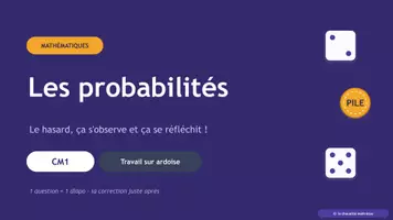Aperçu - Préparation de séquence / Séquence complète - Probabilités CM1 - Le hasard enfin clair ! - Page de couverture