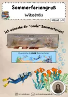 Vorschau - Bildkarten - Sommerferiengruß Wassereis - "Ich wünsche dir coole Sommerferien" - Deckblatt