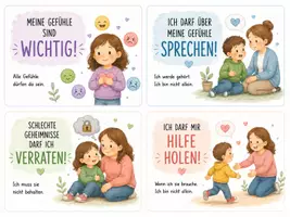 Vorschau - Bildkarten - Kinderschutz-Karten für Kita und Grundschule – Gefühle, Grenzen und Selbstschutz stärken - Seite 1