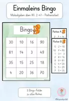 Vorschau - Spiele - Einmaleins Bingo – Malreihen üben (Kl. 2–4) | Partnerarbeit Mathe - Deckblatt