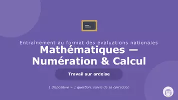 Aperçu - Présentation / Support pour le tableau - Maths CM2 - réussir les évaluations nationales - Page 1