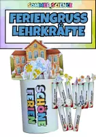 Vorschau - Mal- und Bastelvorlagen - Schuljahresabschluss Duplo Feriengruß Lehrkräfte – kreative Geschenkidee mit Blumengrüßen zum Schuljahresende | sofort ausdruckbar - Deckblatt