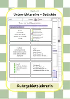 Vorschau - Arbeitsblätter - Gedichte Unterrichtsreihe Klasse 2-4 - Deckblatt